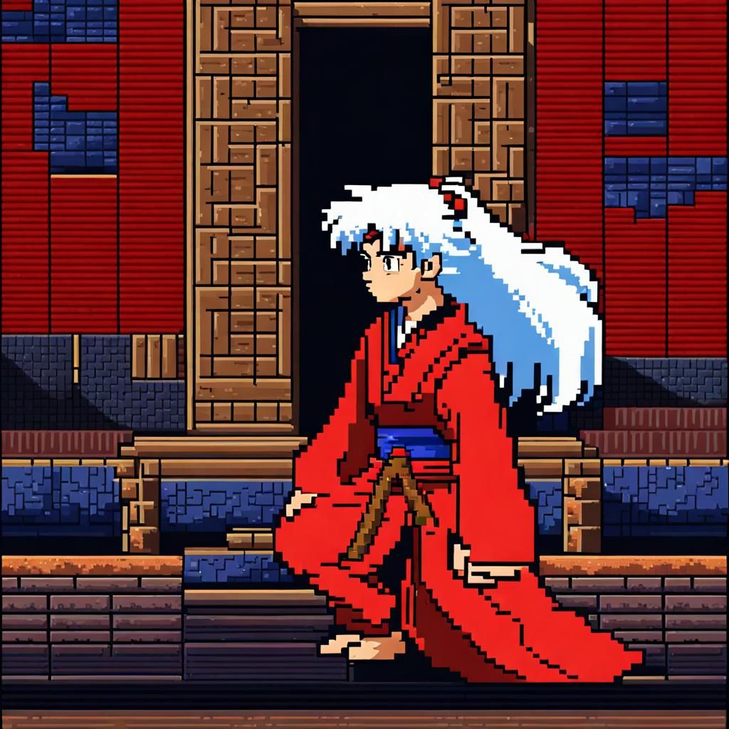 Inuyasha Power in 8-bit Pixel Art
