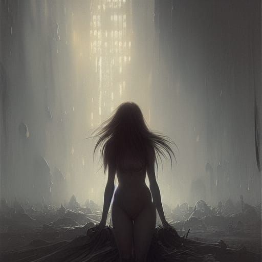 Asuka Langley Soryu in Gothic Horror Style