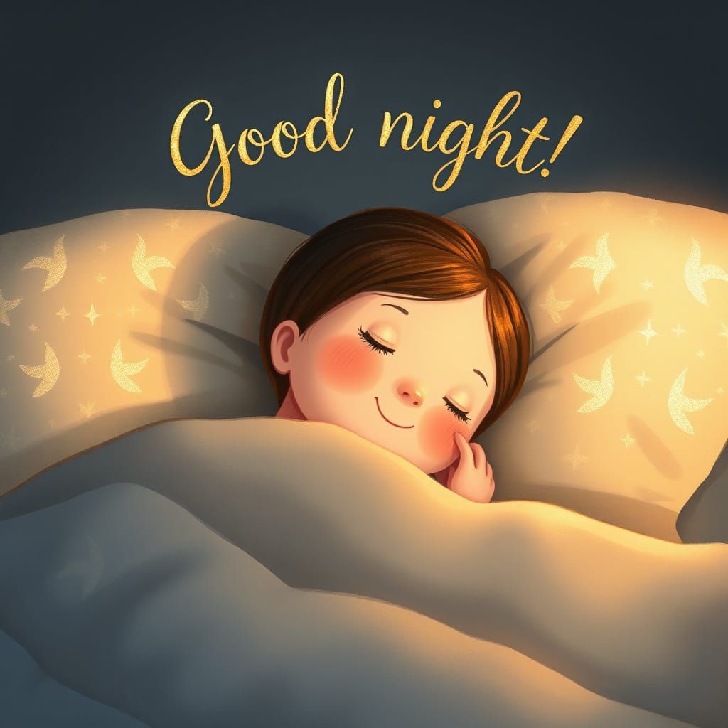 Whimsical Dreamscape of a Cozy Nighttime Scene