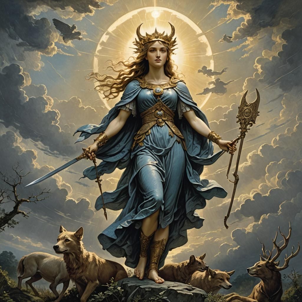 Goddess Artemis in Divine Heavenly Light