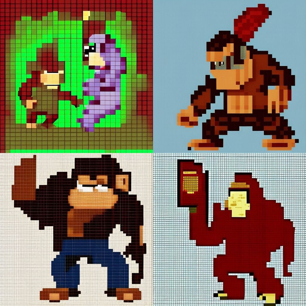 Donkey Kong Pixel Art
