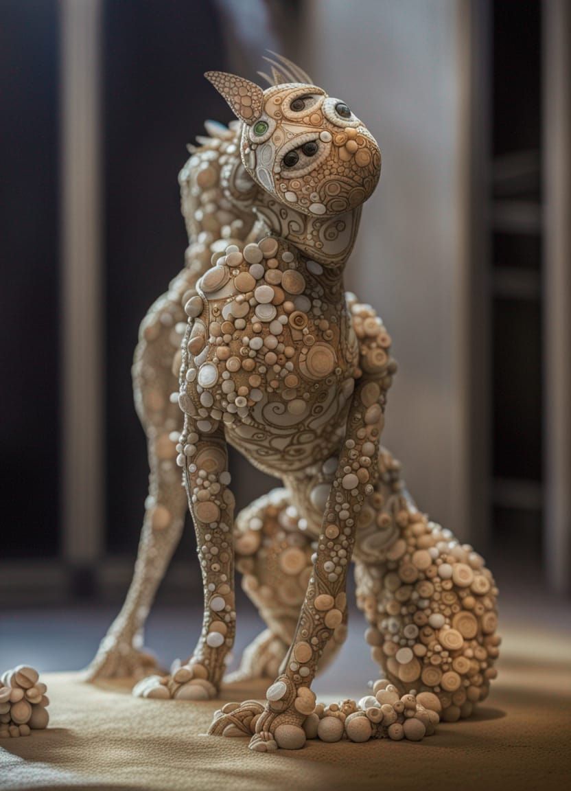 Venus Fursona Built from Papier-Mâché and Pebbles