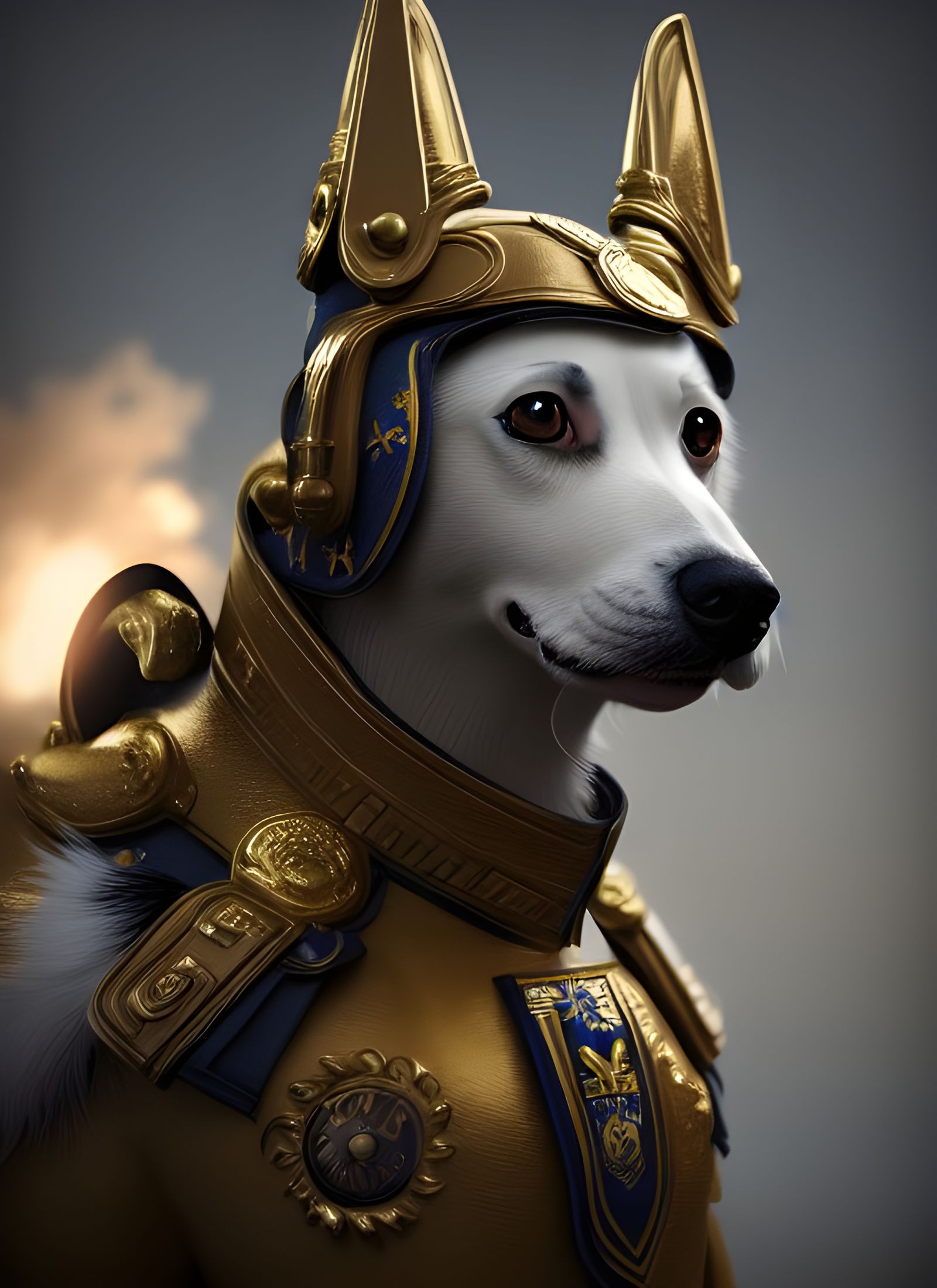 Majestic Dog Soldier Portrait in Detailed Uniform