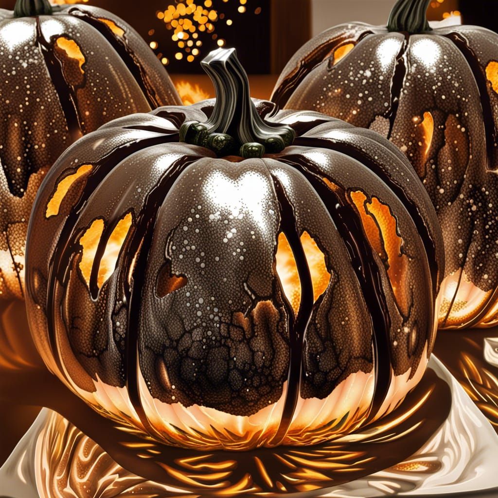 Shiny Pumpkin: An AI-Generated Autumn Image
