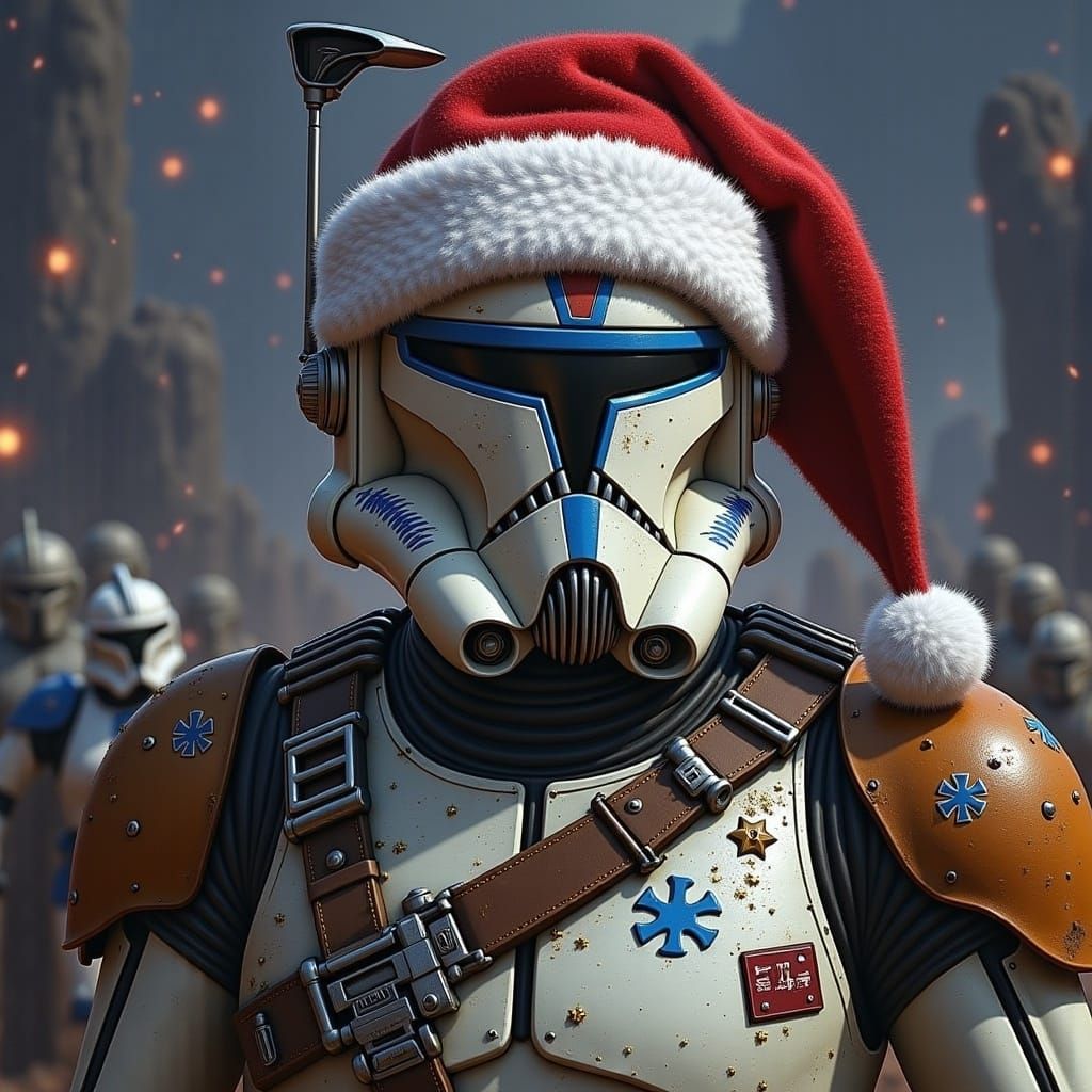 Clone Trooper Christmas Elf in Jingle Bell Hat