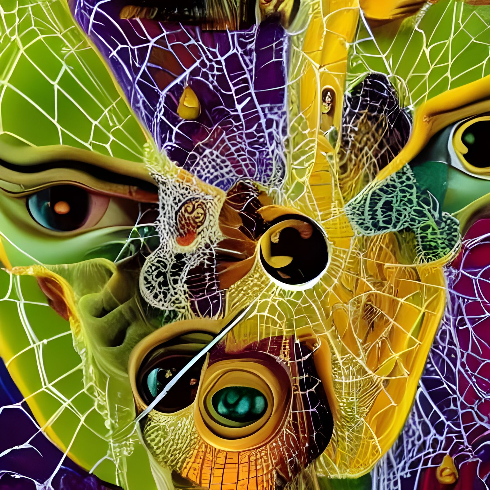 Surreal AI Neural Network of Spiderwebs