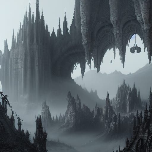 Detailed Monochrome Matte Painting in 8K