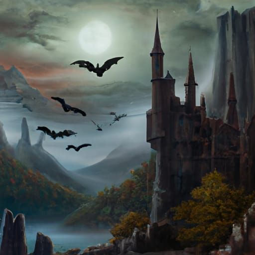 Victorian Castle in Dreary Forest Concept Art