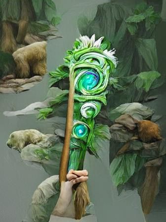 Detailed Druid Staff Concept Art