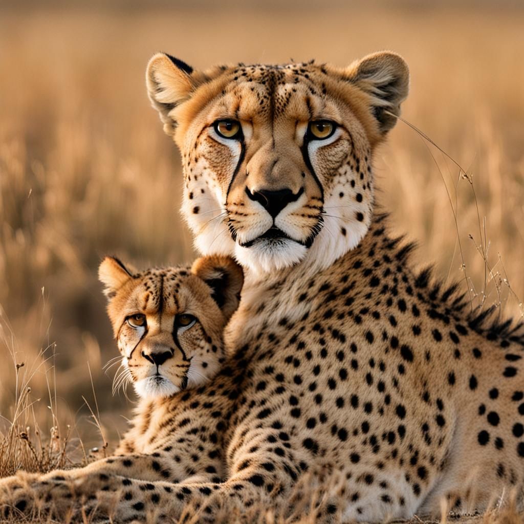 Cheetah and Lion Together in South Africa