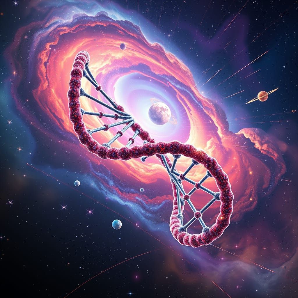 DNA Galaxy: A Helix of Cosmic Wonders