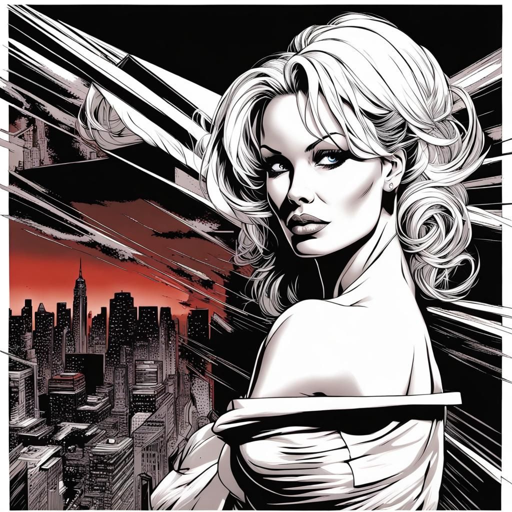 Pamela Anderson as Nancy Callahan in Comic Art