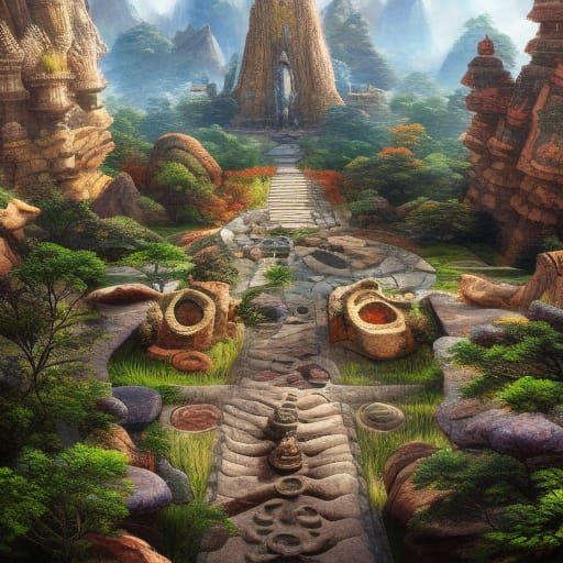 Elaborate Zen Rock Garden in Unreal Engine 5