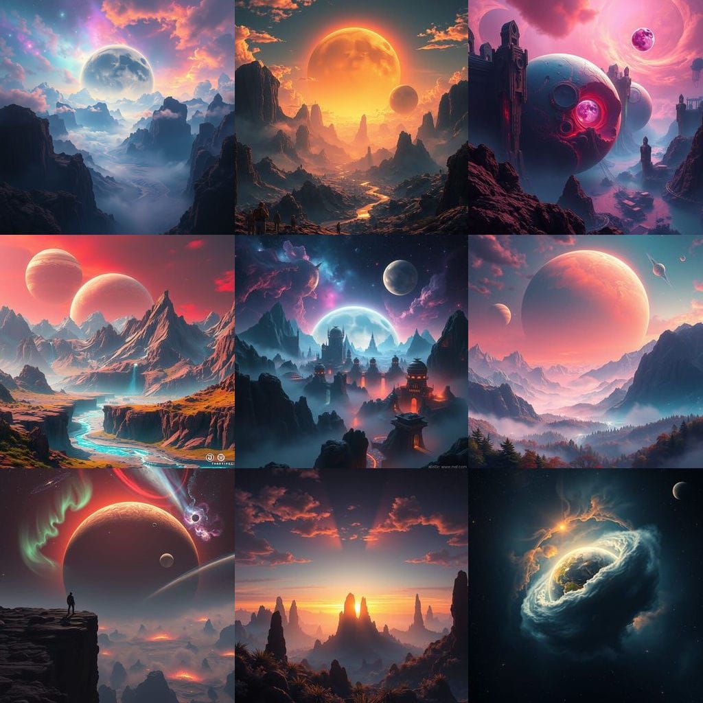 Ethereal Planetscape in Vibrant Hues