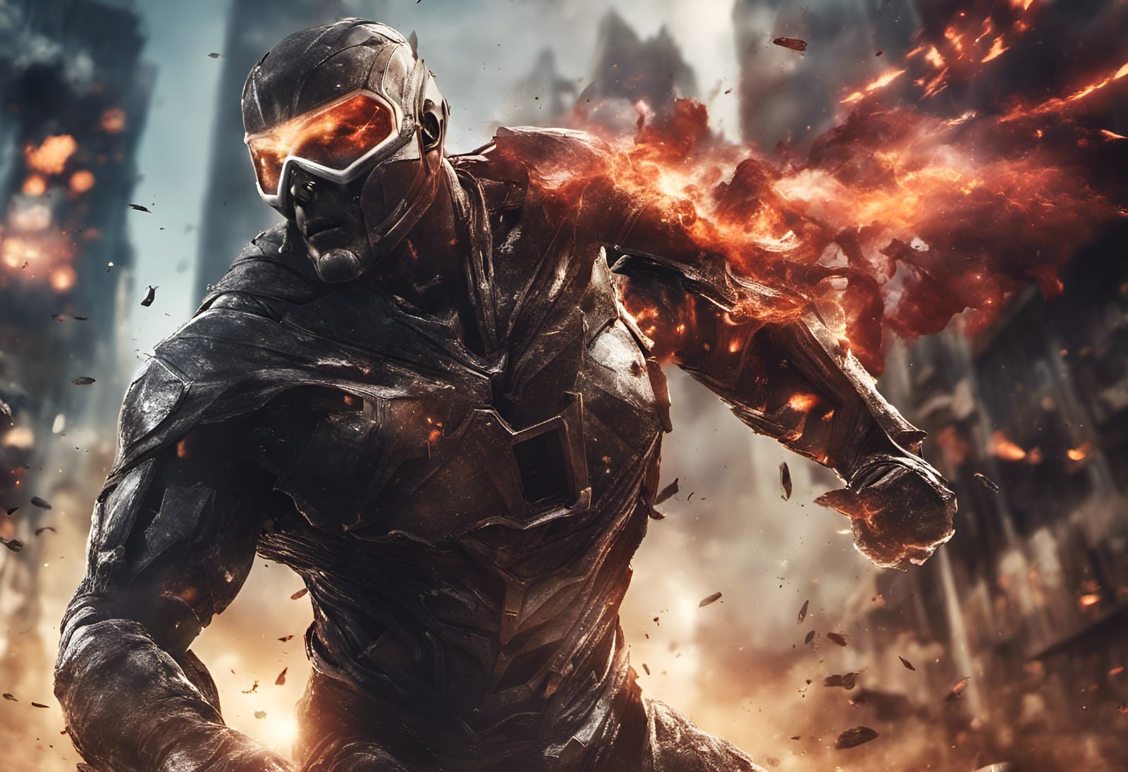 Earthquake Supervillain Demolishes Building: Detailed Matte ...