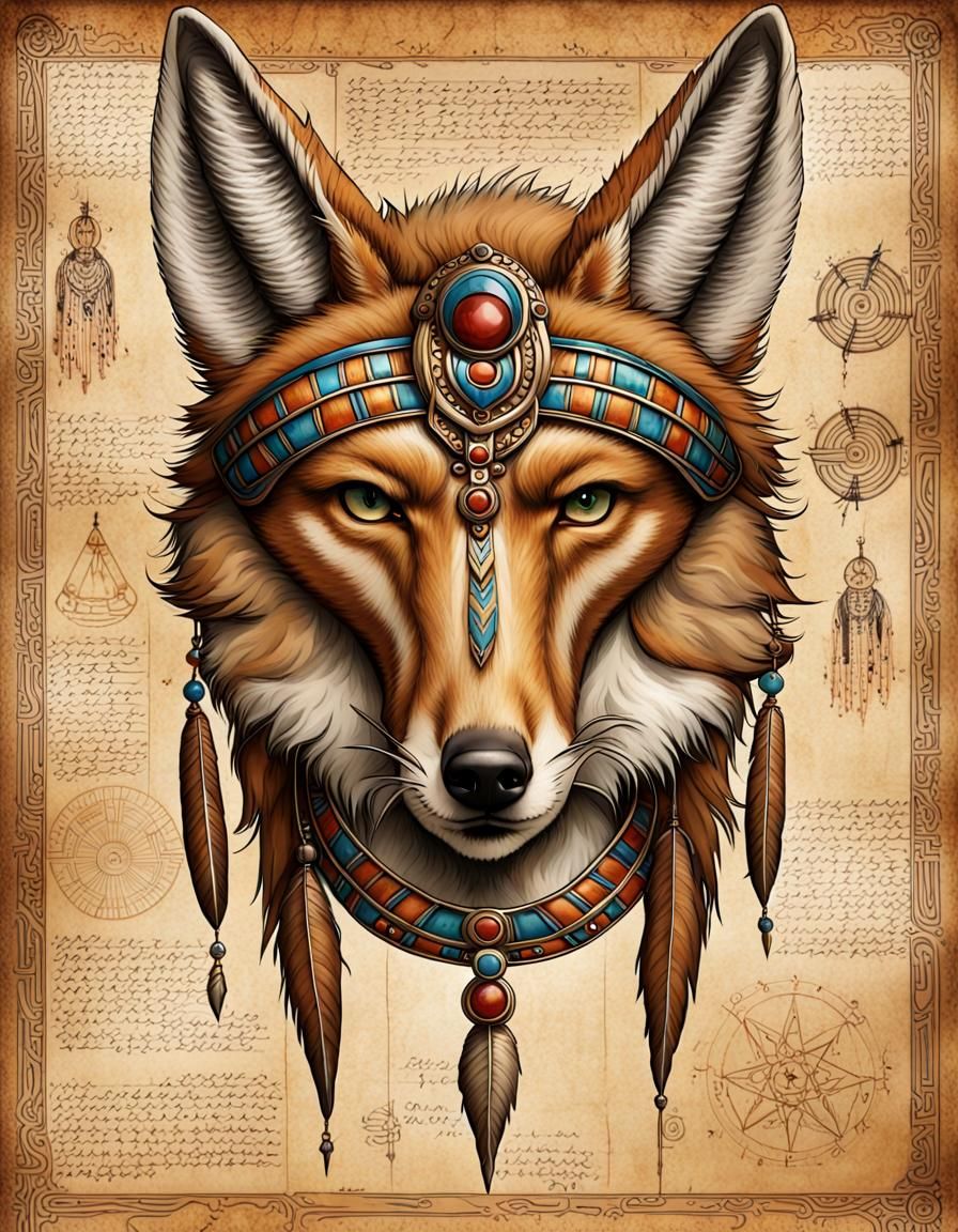 Coyote: Native American Trickster God in Witch's Notebook