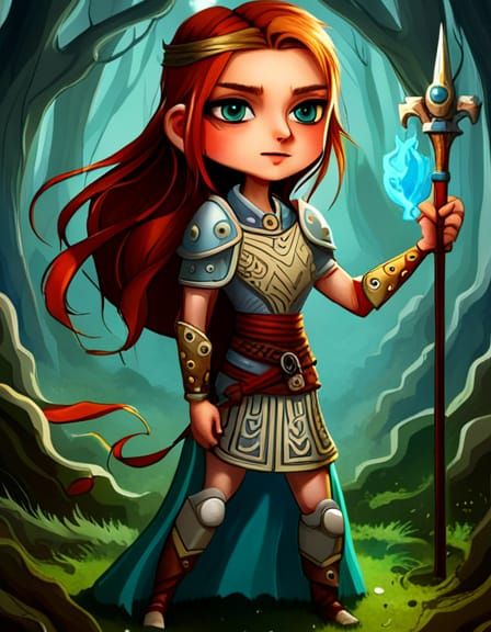 Viking Druid Necromancer in Biopunk Style