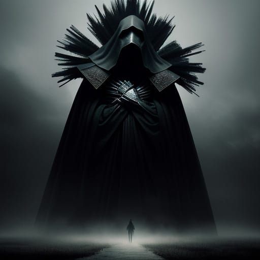 Confident Power Figure in Moody, High-Contrast Backdrop