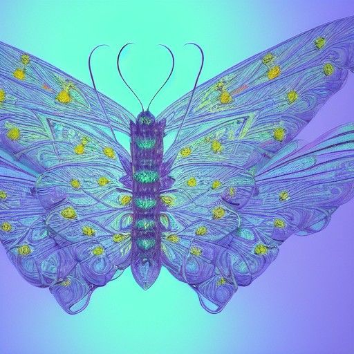 Detailed Butterfly Swarm in Digital Surrealism Style