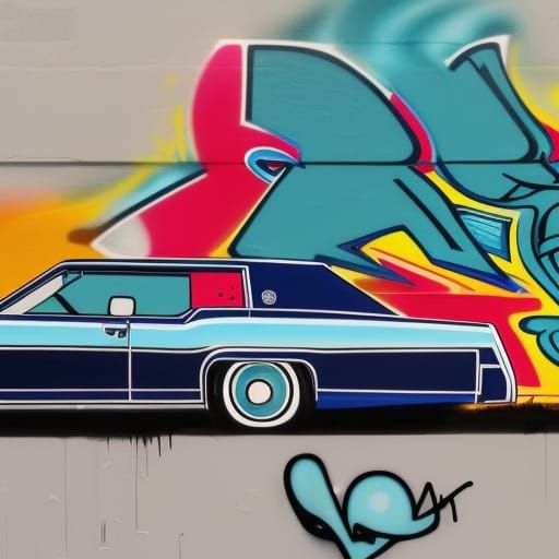 1972 Lincoln Continental in Graffiti Art Style