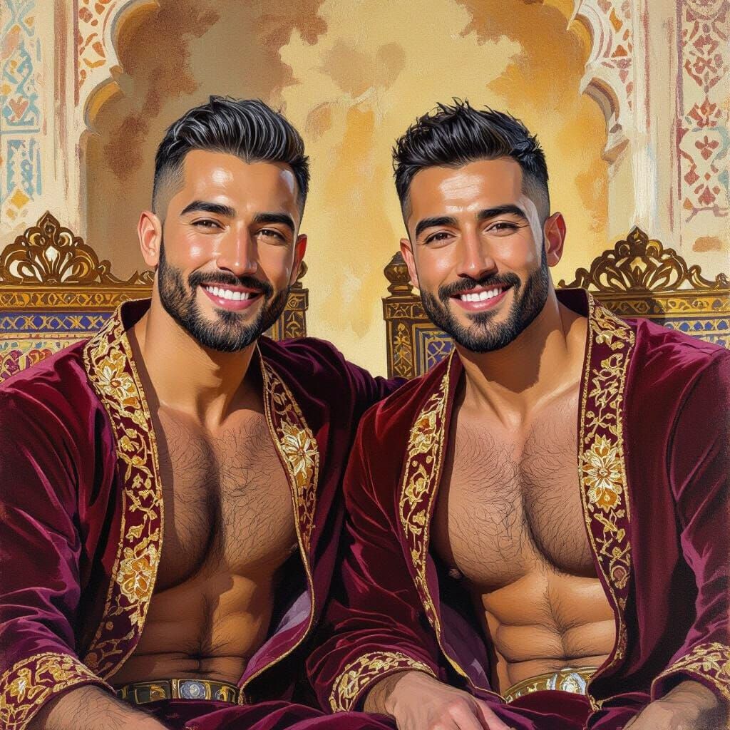 Two Handsome Princes in Royal Palace