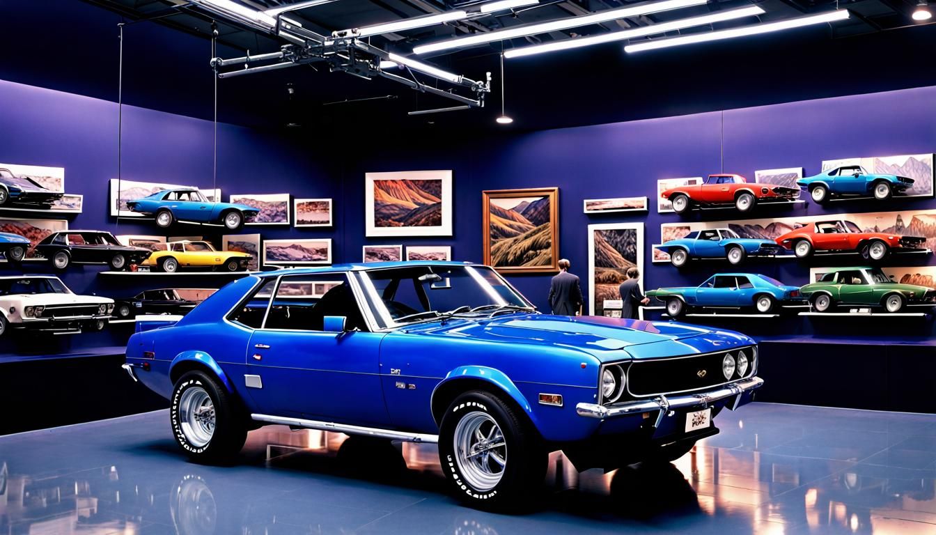 Classic Cars on Display: Digital Matte Painting