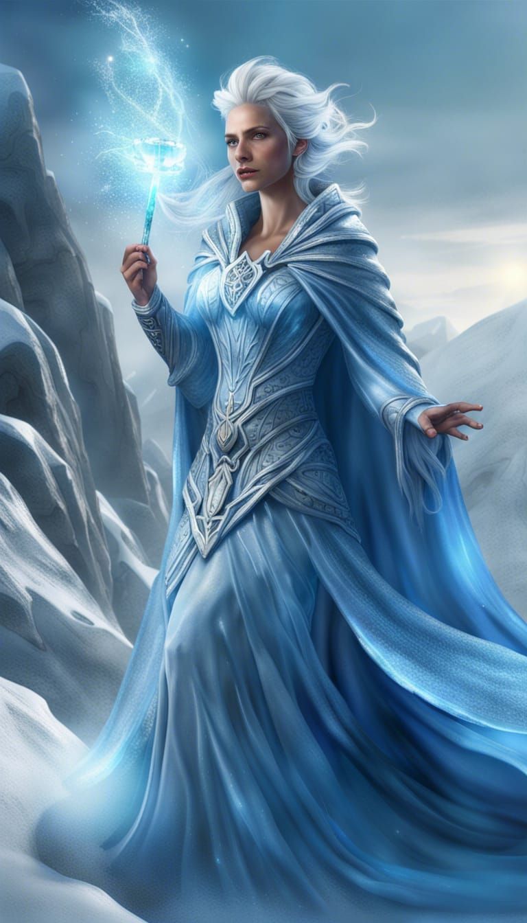 Enchanting Frost Wizard Conjures Ice Magic
