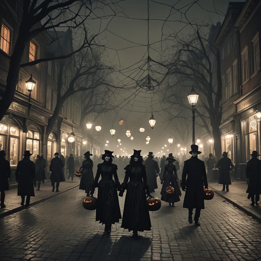 Victorian Halloween in Dark Gothic Horror Style