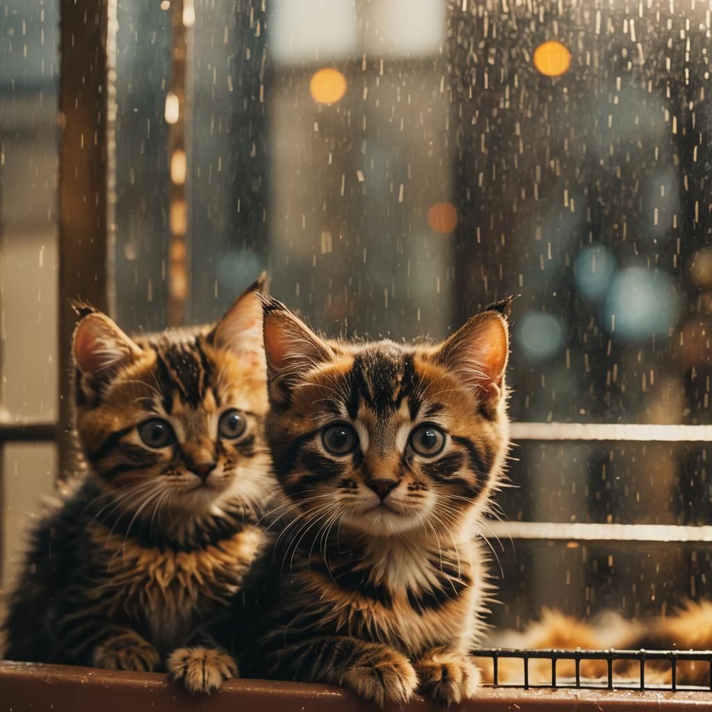 Tortoiseshell Kitten and Friends in Shelter Cage