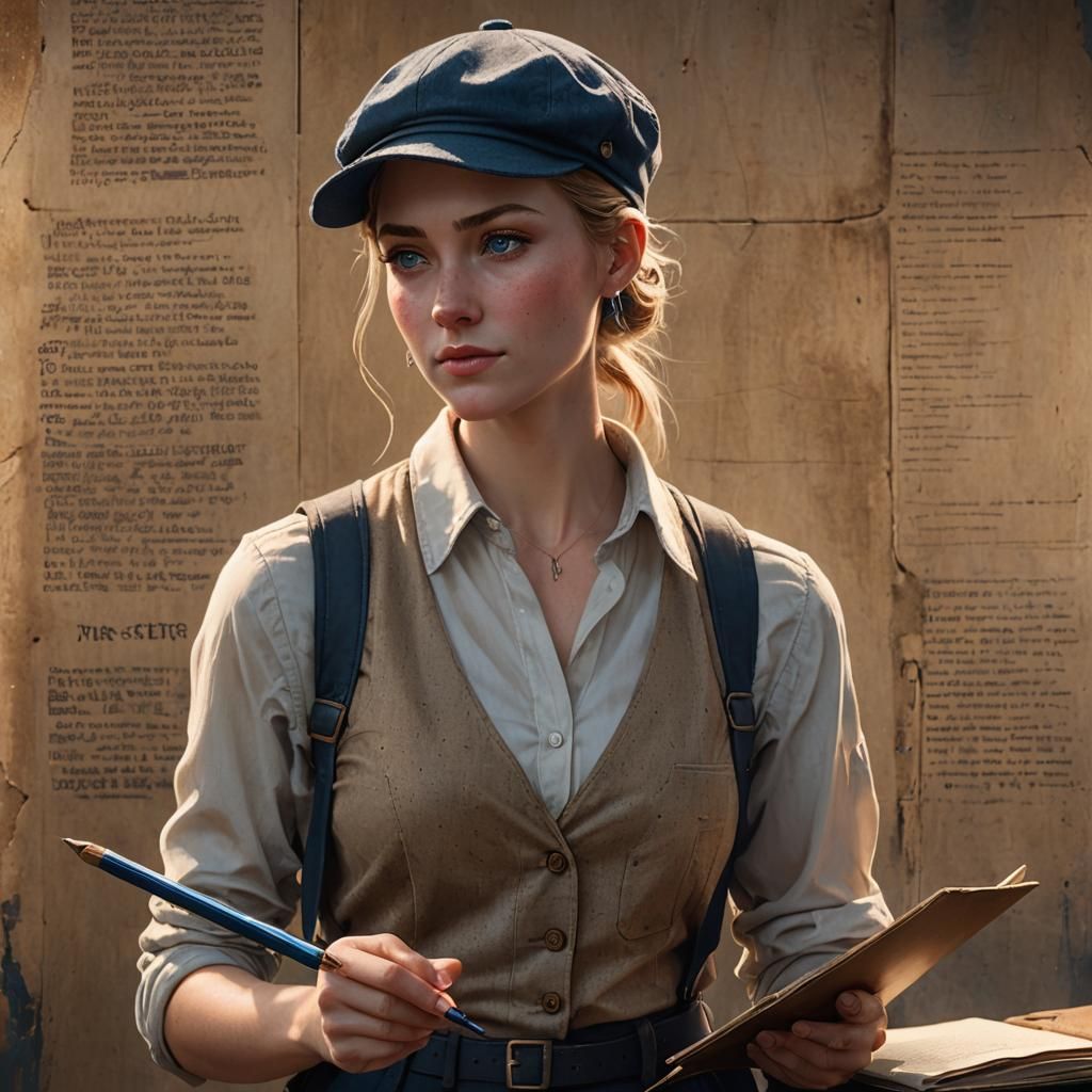 Young Woman Portrait in Matte Painting Style