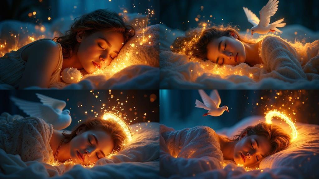 Divine Protection: Woman Sleeping Under Holy Flames