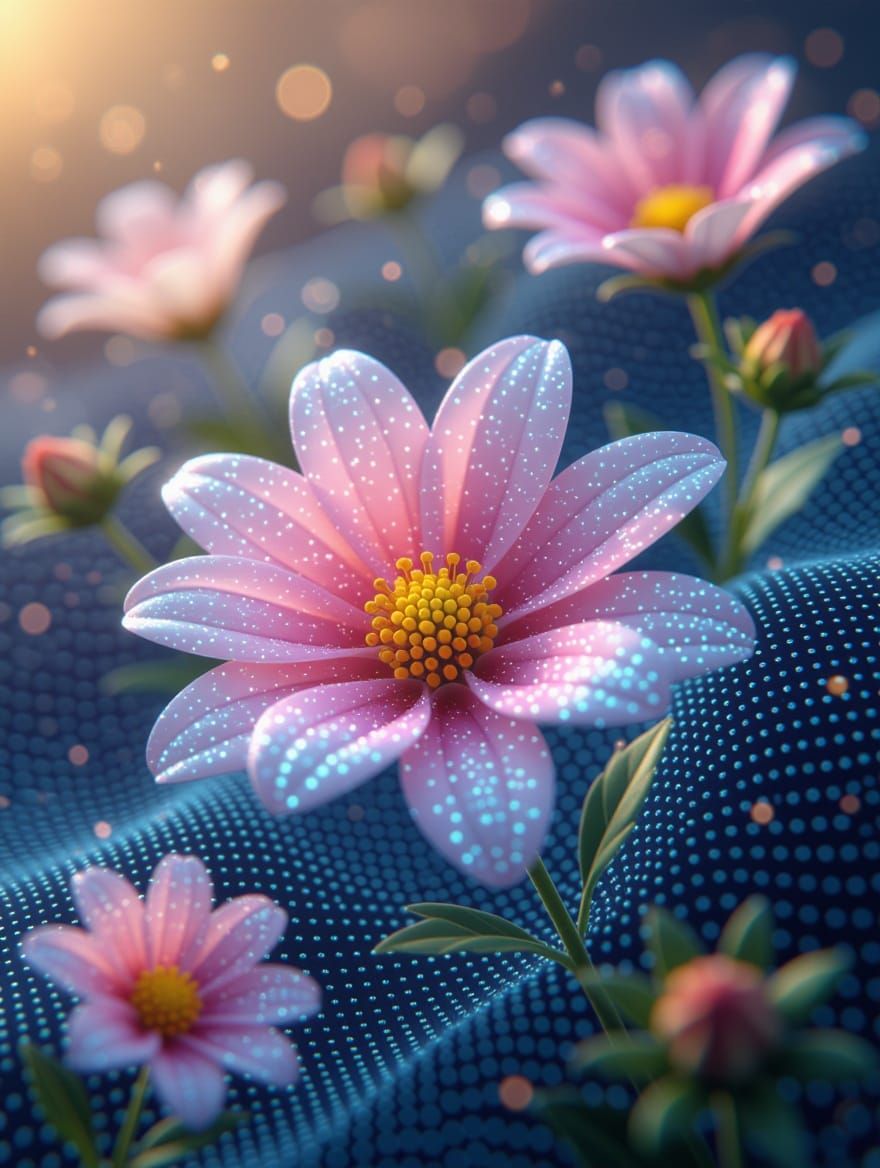 Quantum Dot Ditsyflowers Semiconductor Nanocrystals on Hyper...