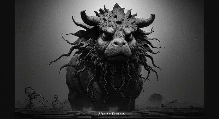 Sinister Laboratory Scenery with Mutated Turnip