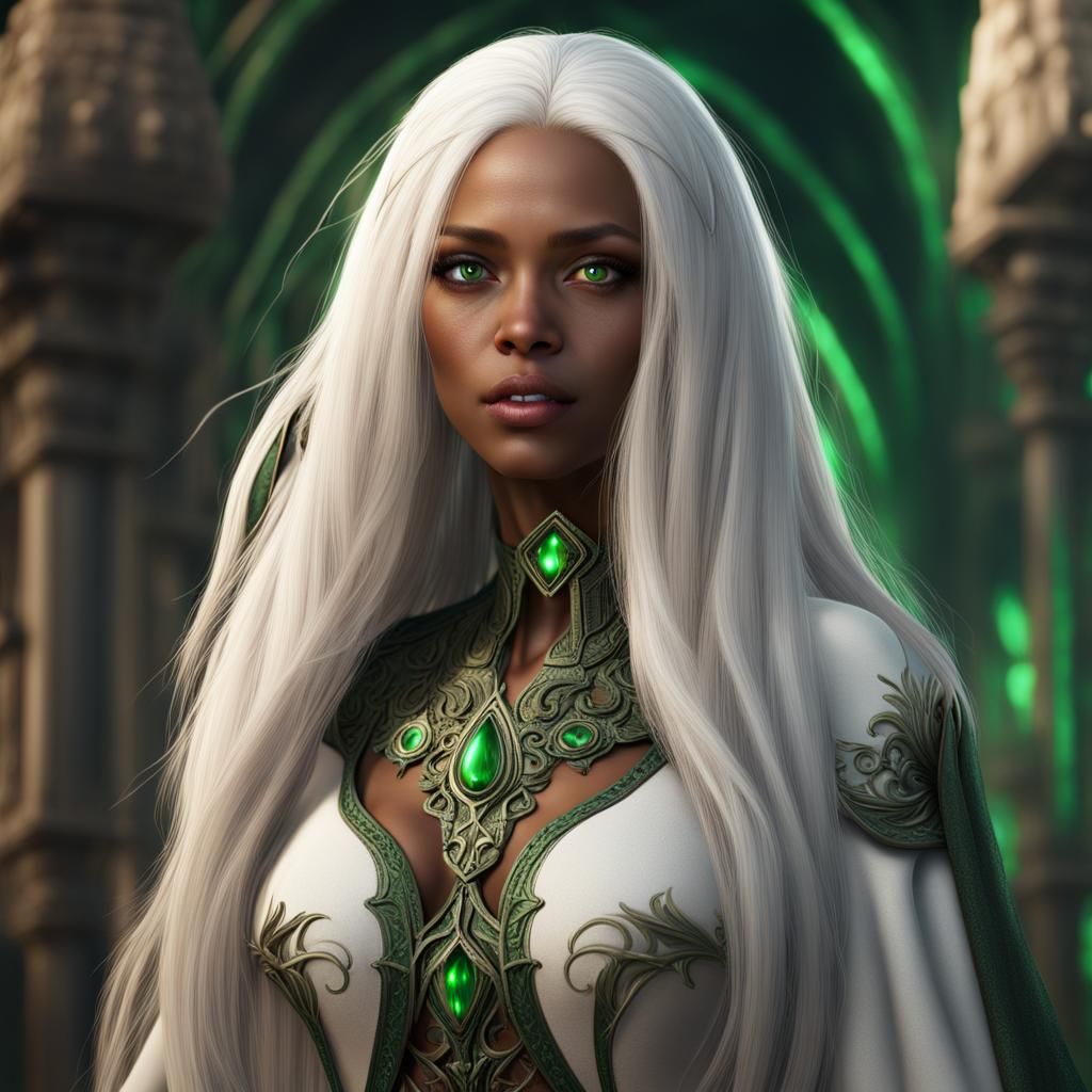 Fantasy Portrait of Woman with Green Eyes