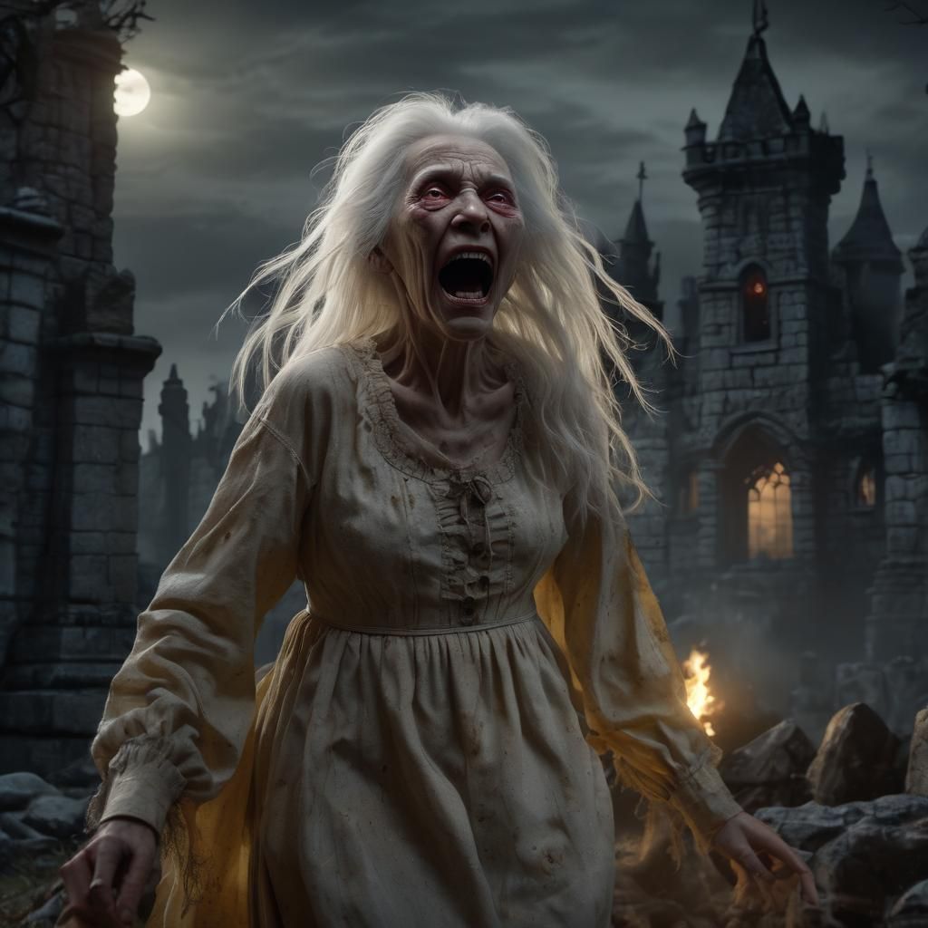 A hyperrealistic 3d Chiba style image of a creepy, ghostly o...