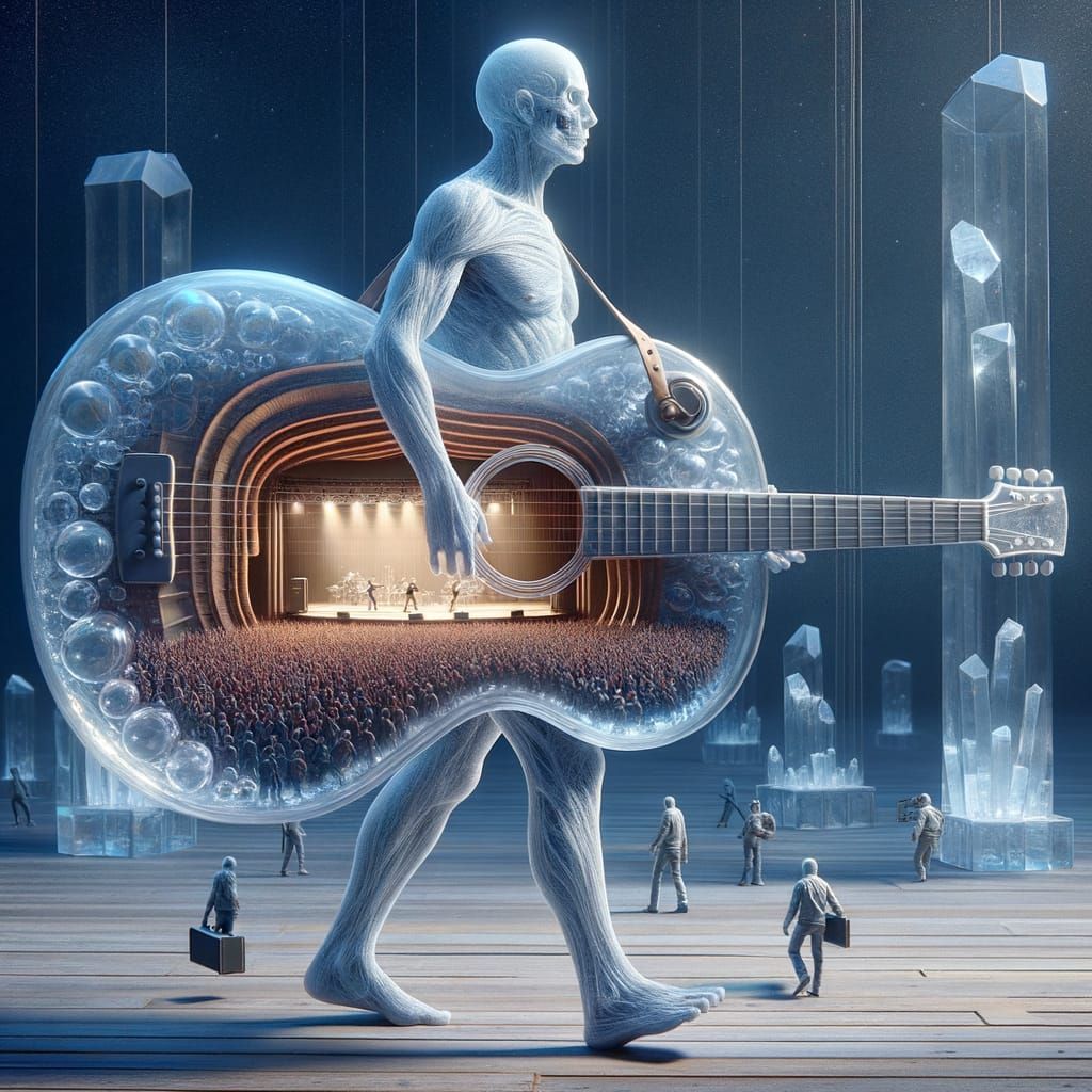 Ghostly Musician Performs in Miniature Rock Concert