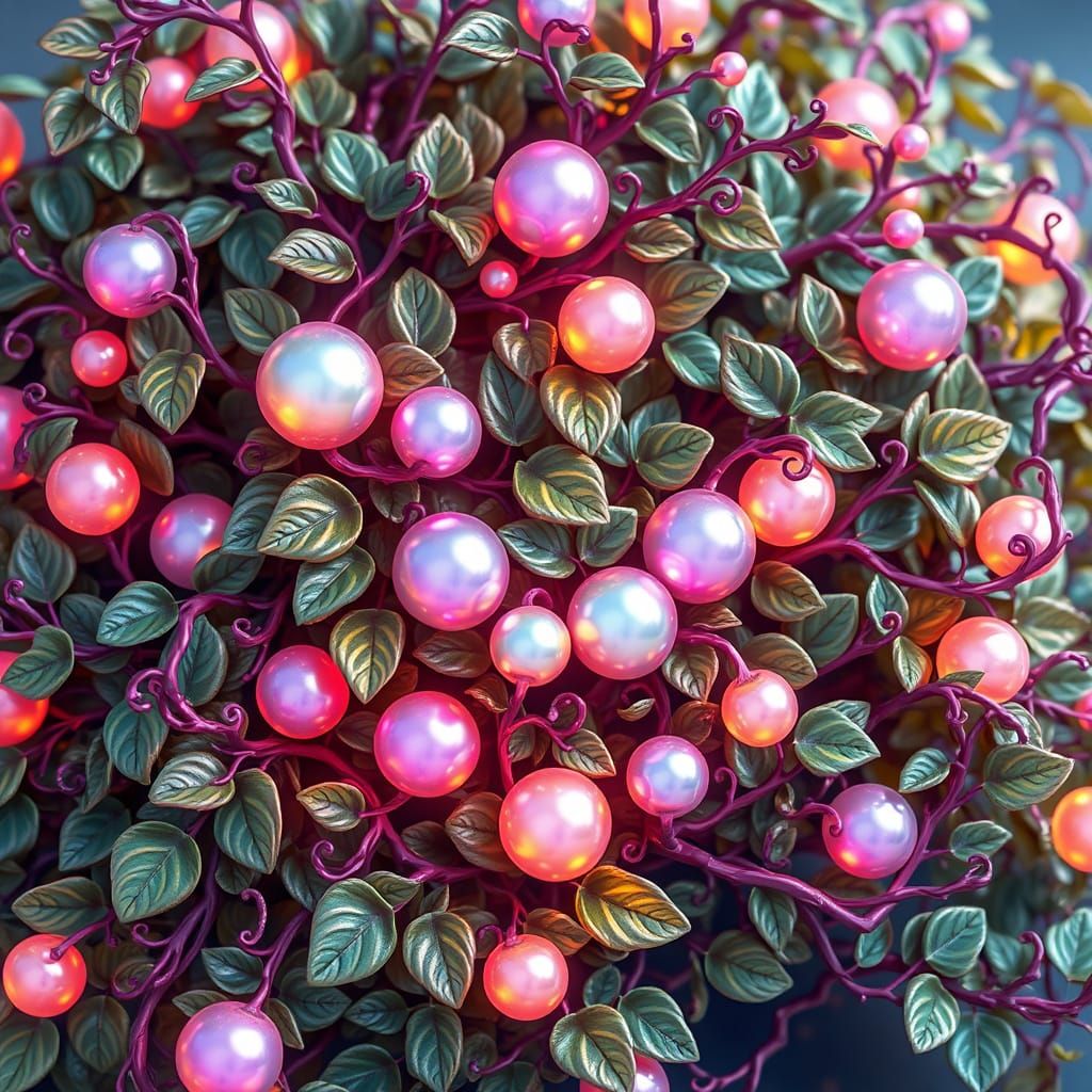 Whimsical Candyland Bush with Glowing Orbs