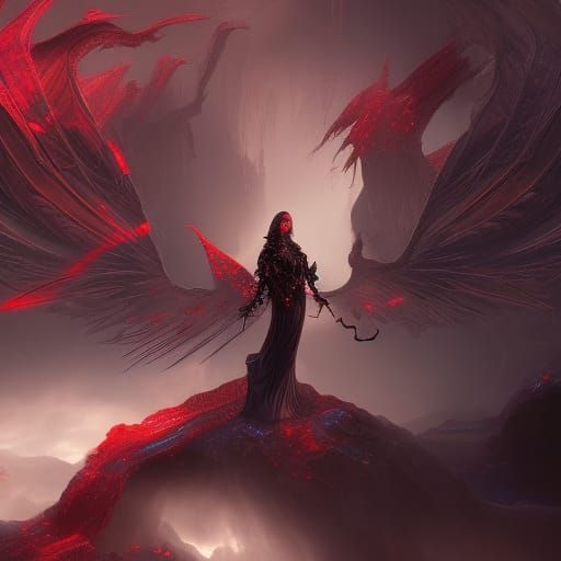 Dark Angel: Detailed Matte Painting in 8k