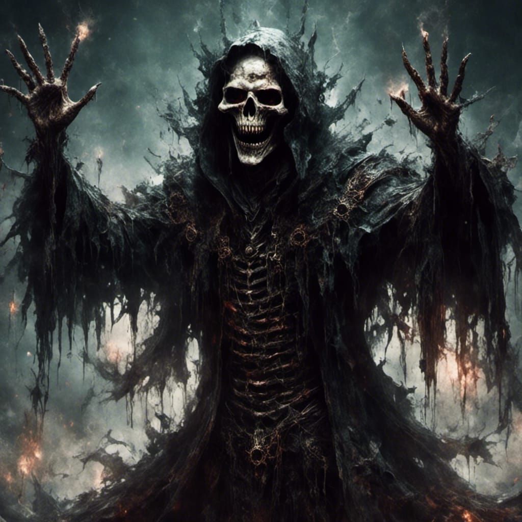 Sinister Laughing Lich with Glowing Magic