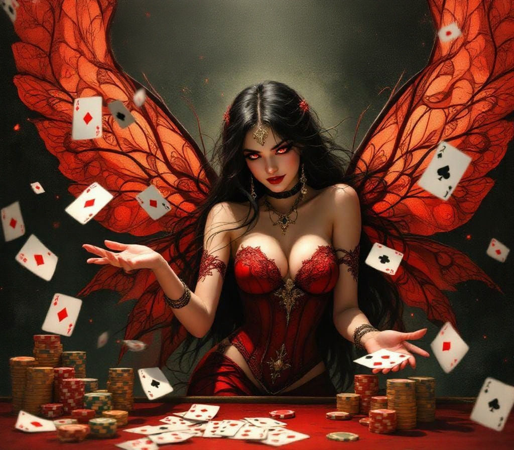 Fierce Fairy Playing Card Game, Art Nouveau Style