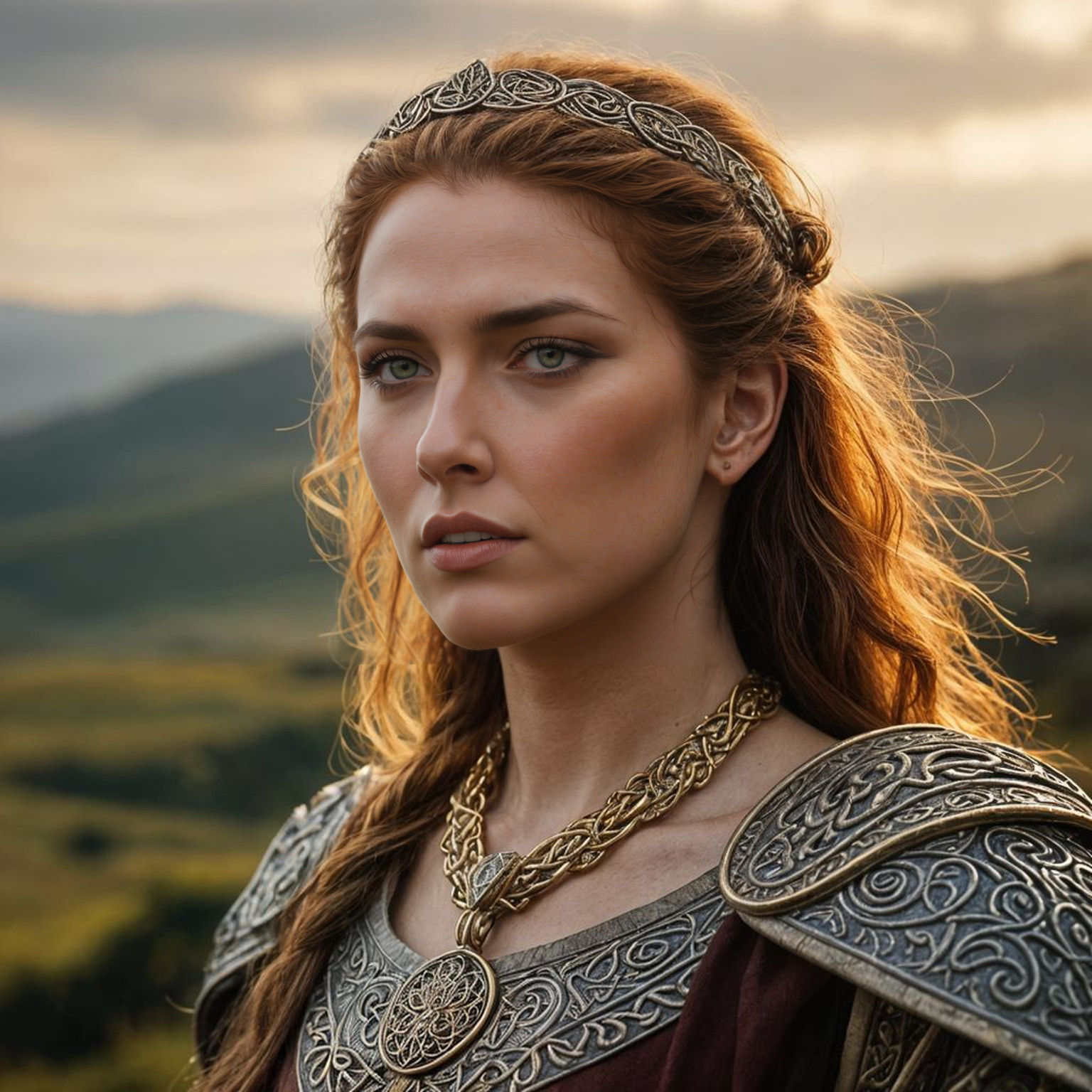 Celtic Queen Boudica in Photorealistic Portrait