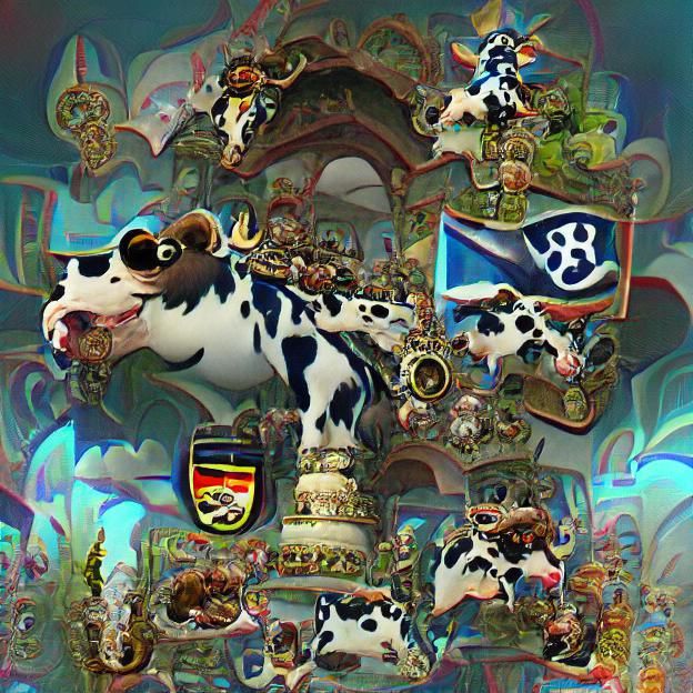 Bavarian Cow in Maximalist Style