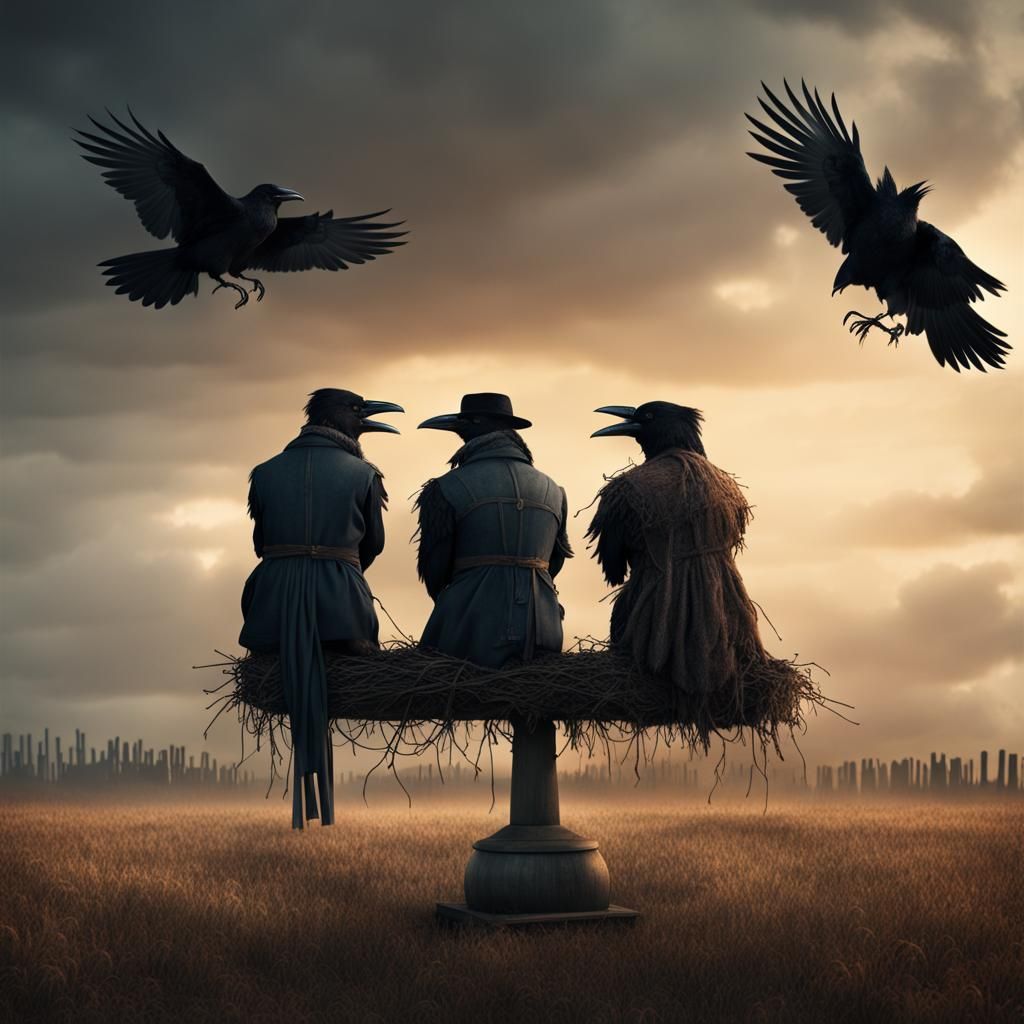 Crows on a Scarecrow: Digital Matte Painting
