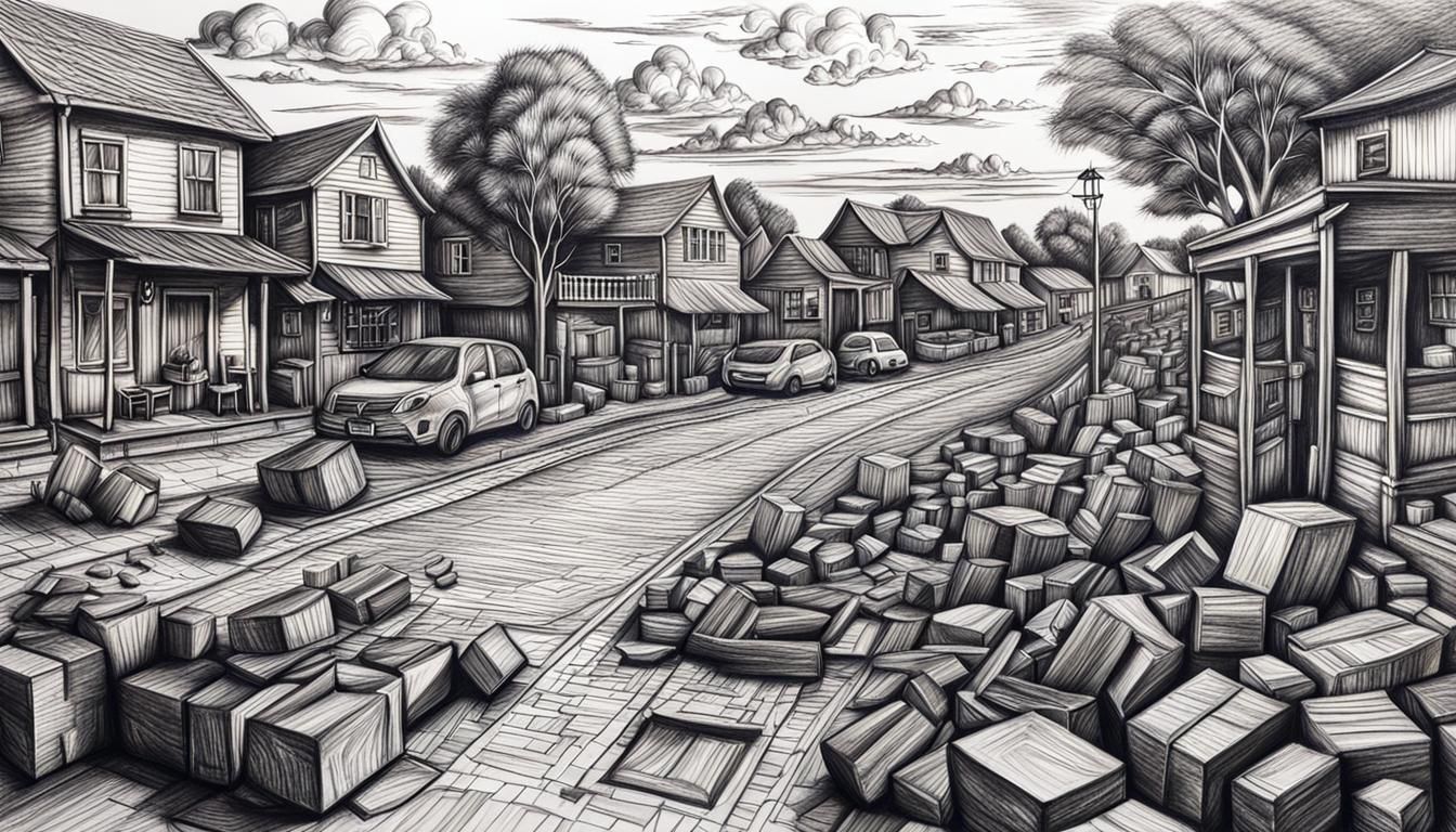 Detailed Charcoal Drawing at Golden Hour