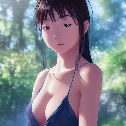 Anime Asian Girl in Studio Ghibli Style