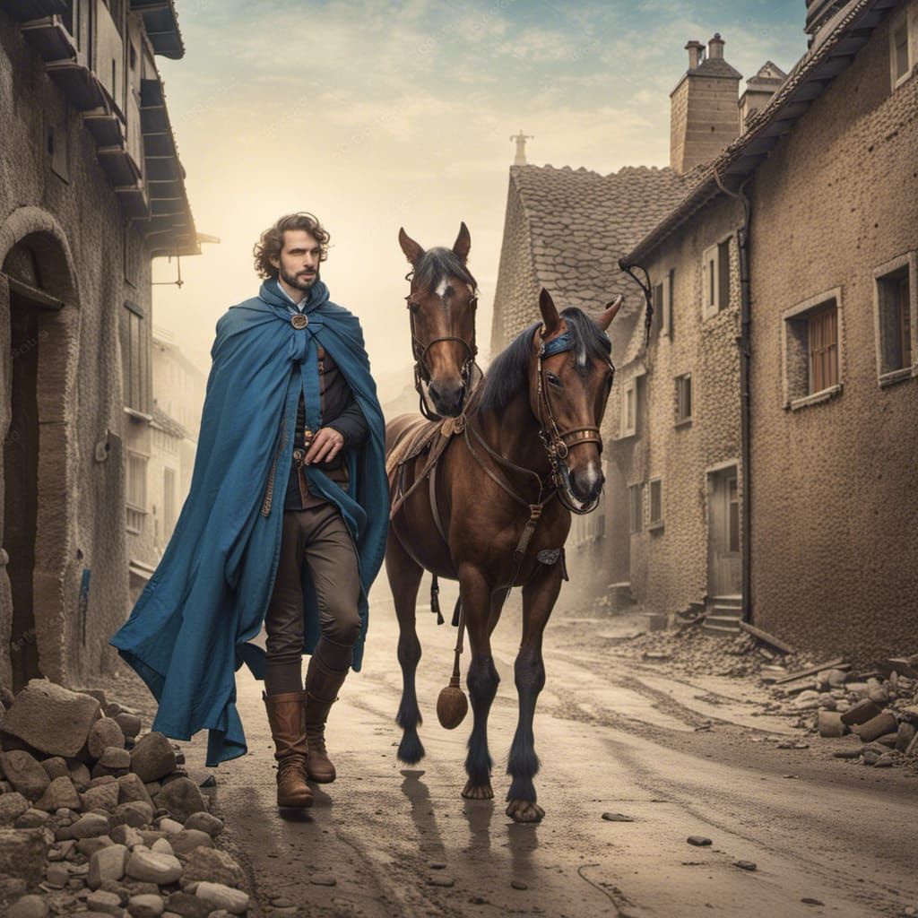 Elegant man wearing Medieval outfit (failed)