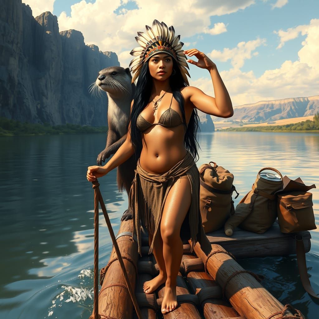 Native American Otter Rafting on the Mississippi River