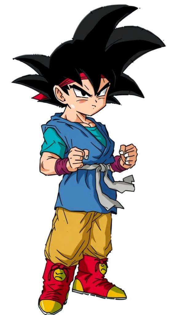 Surreal Anime Cityscape with Goku Jr.