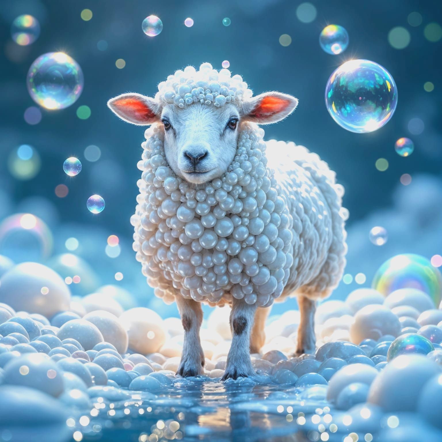 Iridescent Bubble Sheep Digital Art