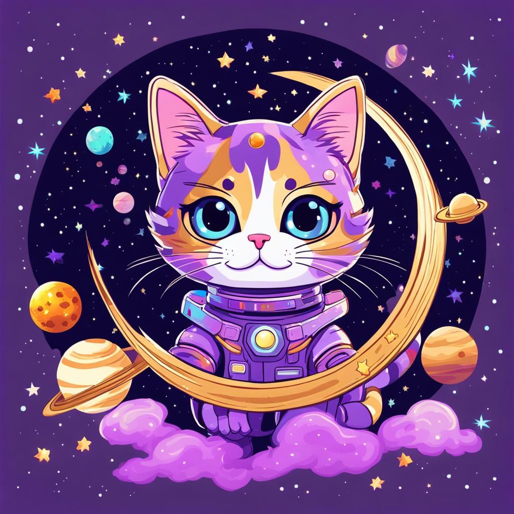 Cute space cat